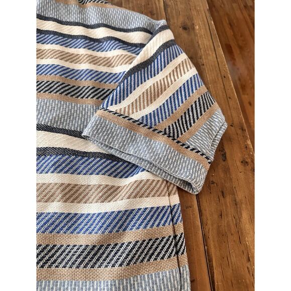 Vilagallo Open Front Cardigan Sweater Size Large (44) Stripped Knit Coverup - Picture 7 of 16